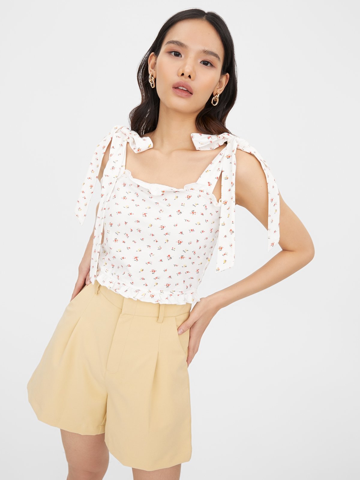 Tie discount shoulder blouse