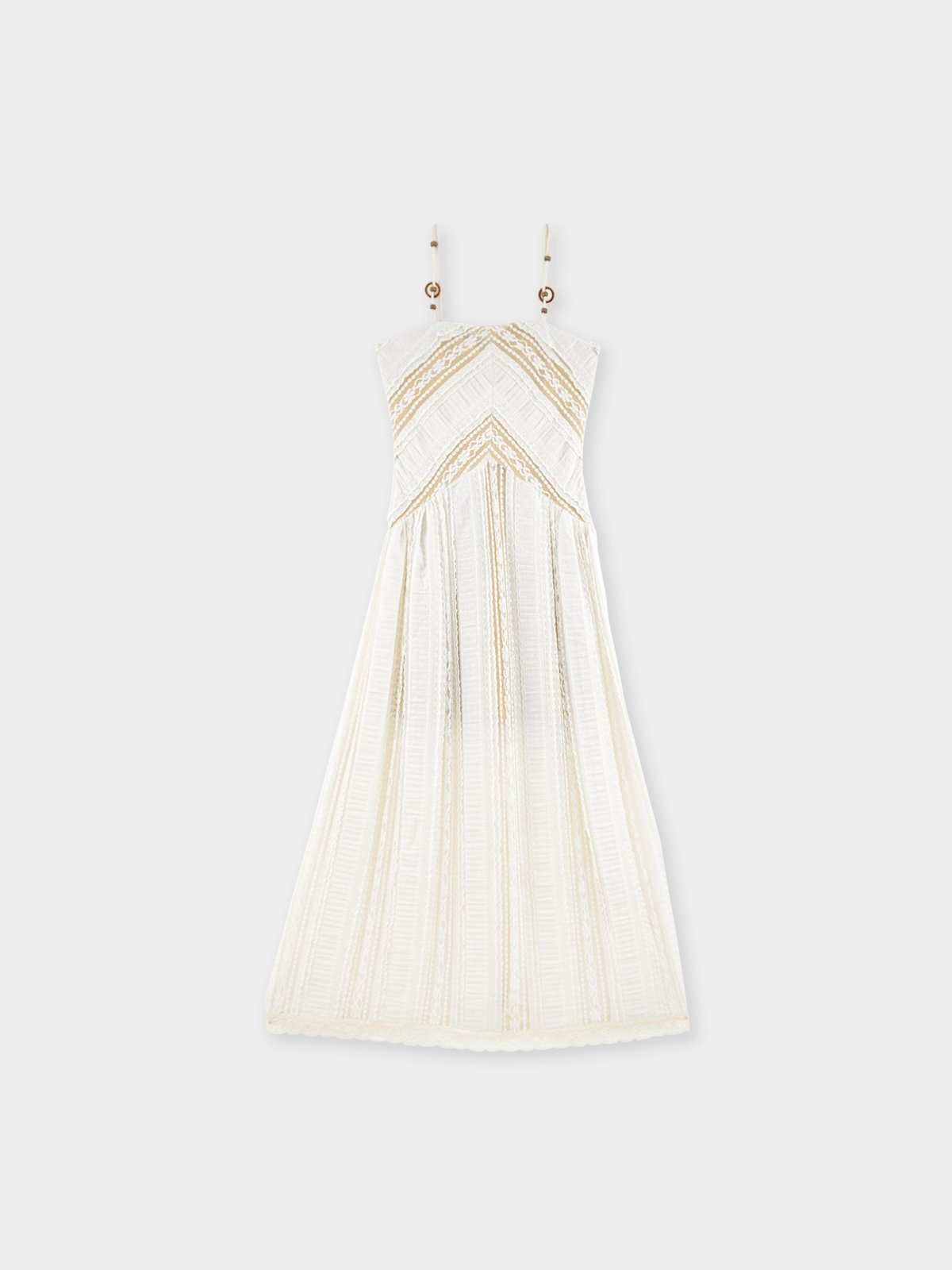 Metallic striped top handkerchief dress