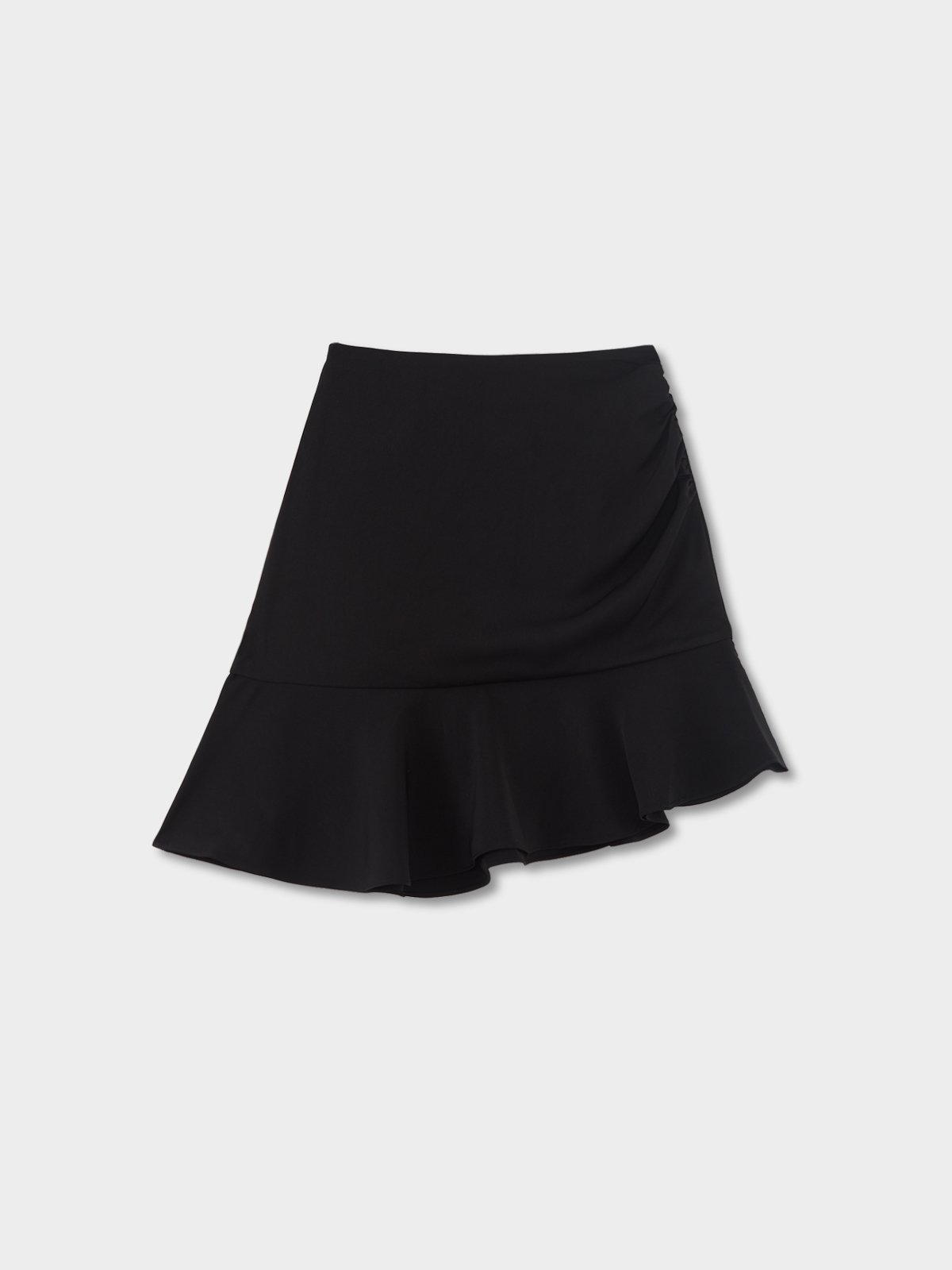 Ruffled Hem Mini Skirt Black Pomelo Fashion