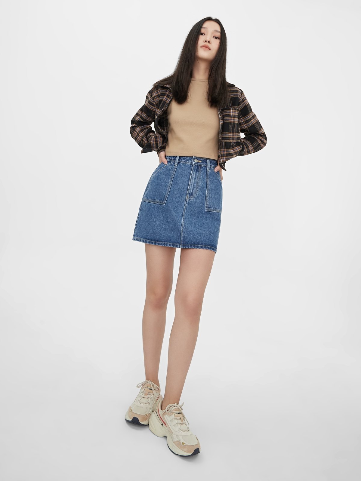High waisted mini skirt jacket shop