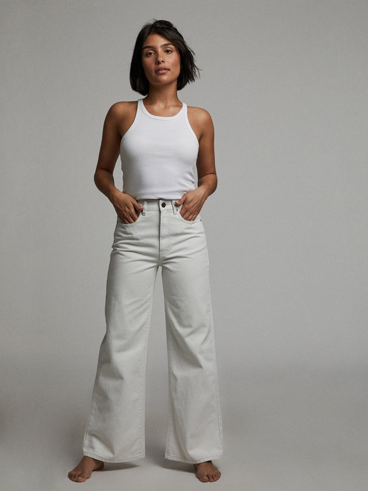 Petite Wide Leg Jeans - Whitehaven 