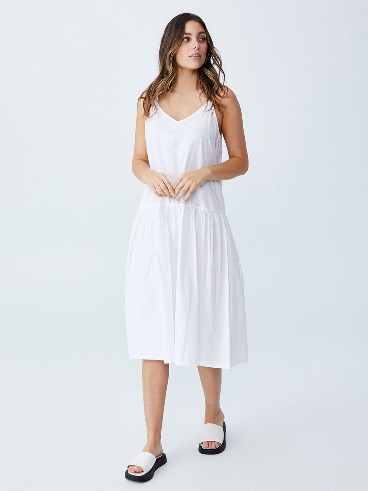 Strappy white dress deals