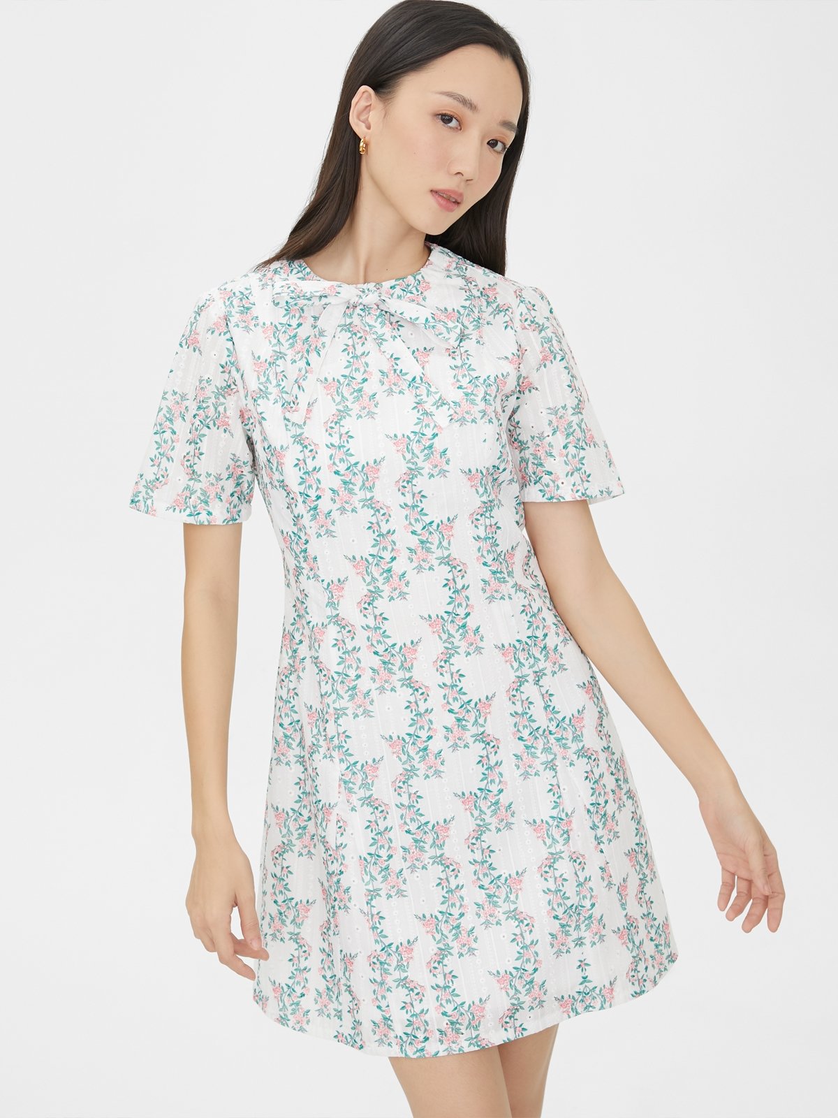 White floral dress store short