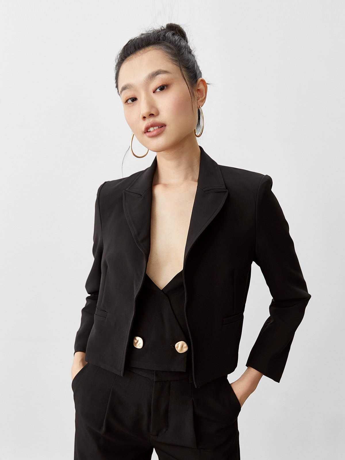 cropped jacket suit