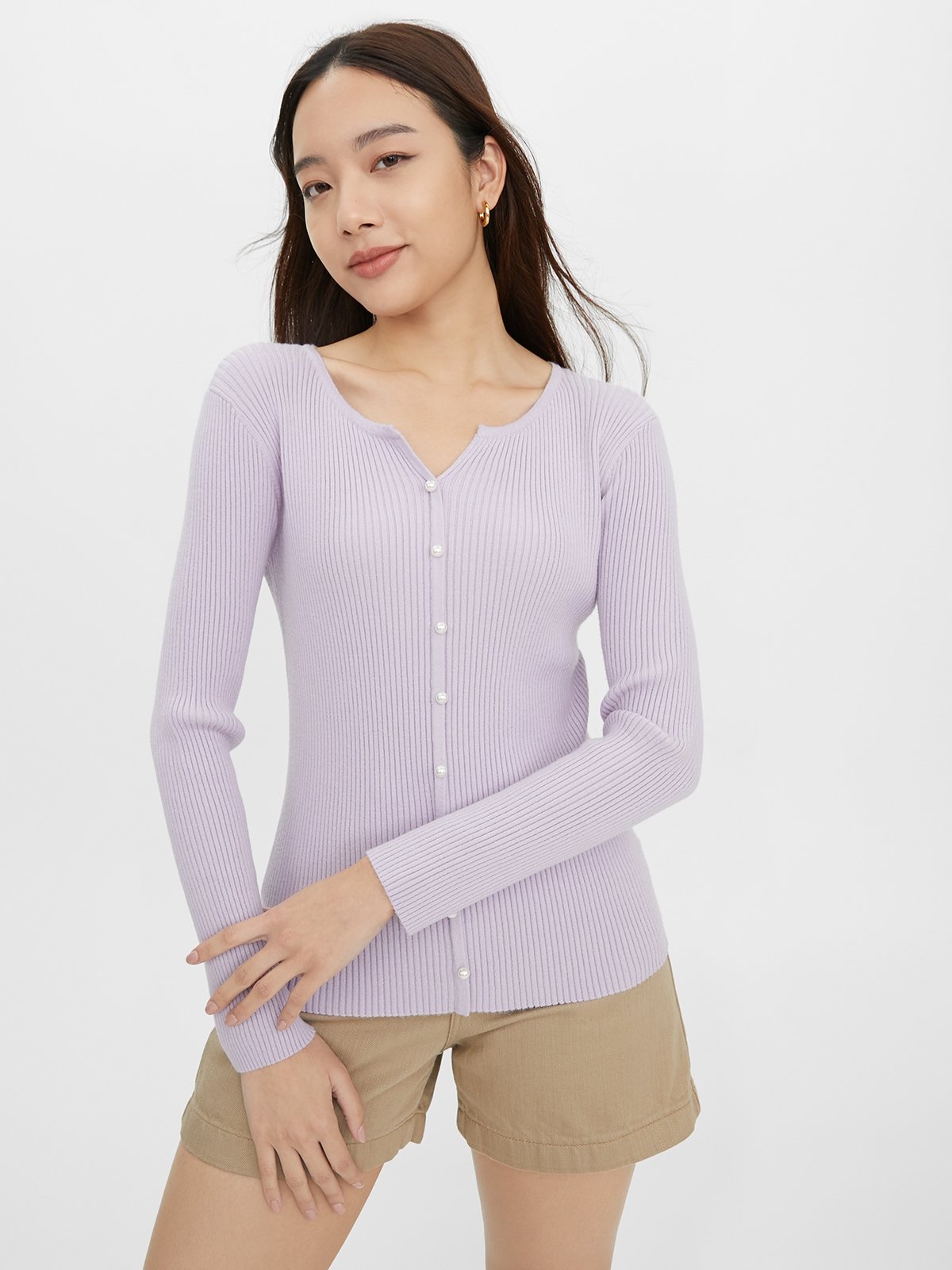Purple button up sale cardigan