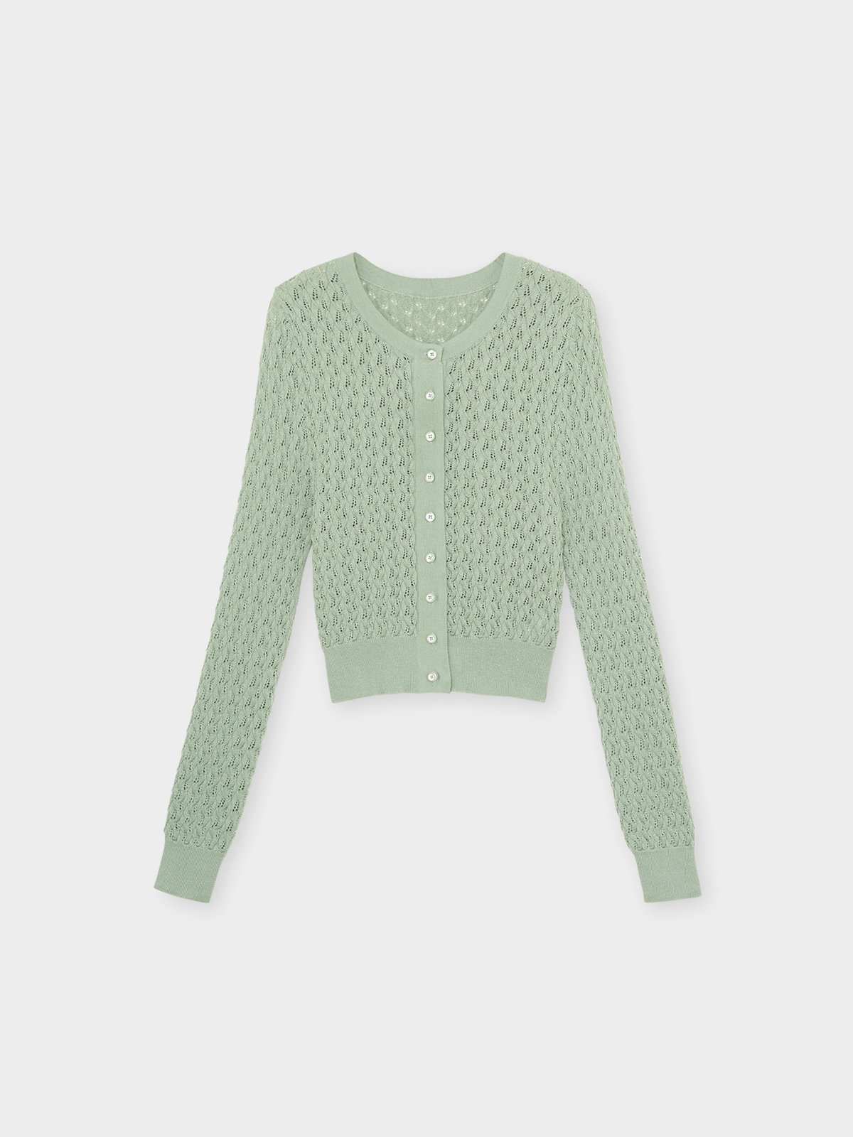 Sustainable Button Up Cardigan Green Pomelo Fashion