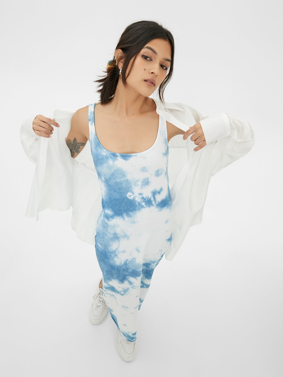 Indigo tie dye dress new arrivals