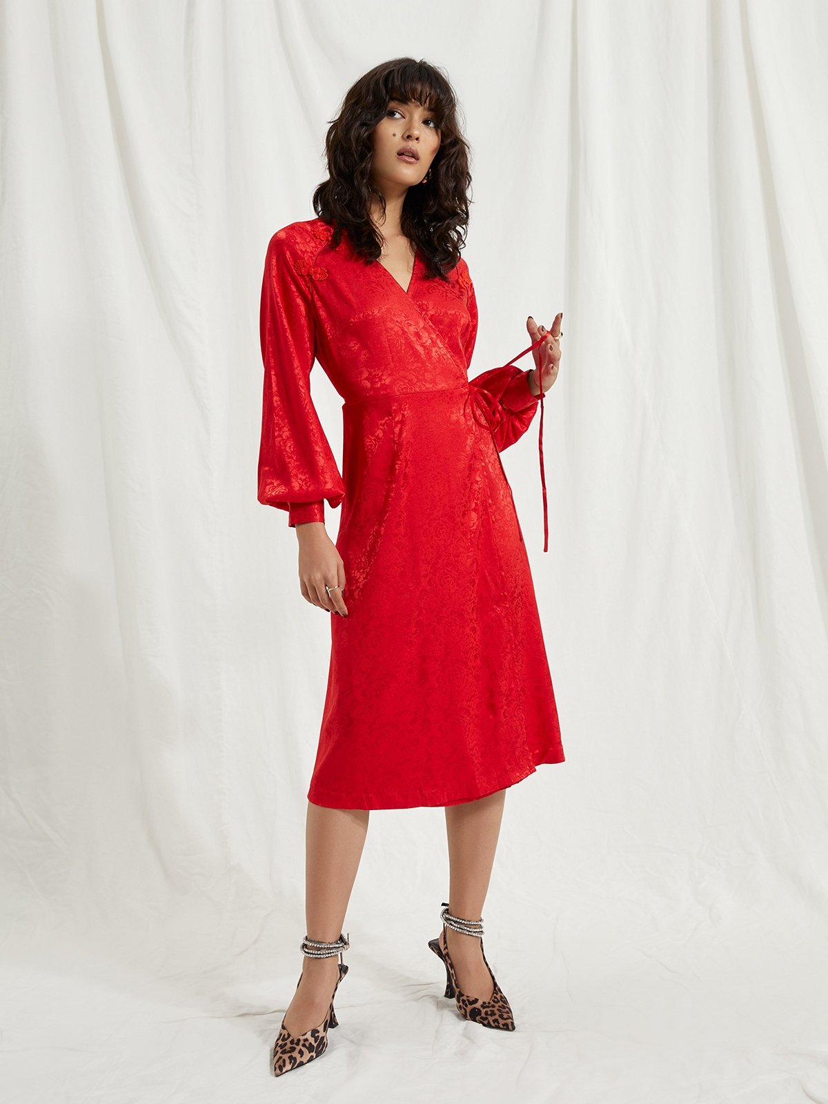 Topshop snake jacquard midi dress online