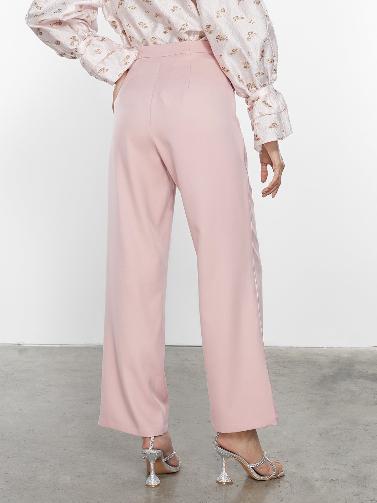 High-Waisted Cheongsam Buttoned Pants 