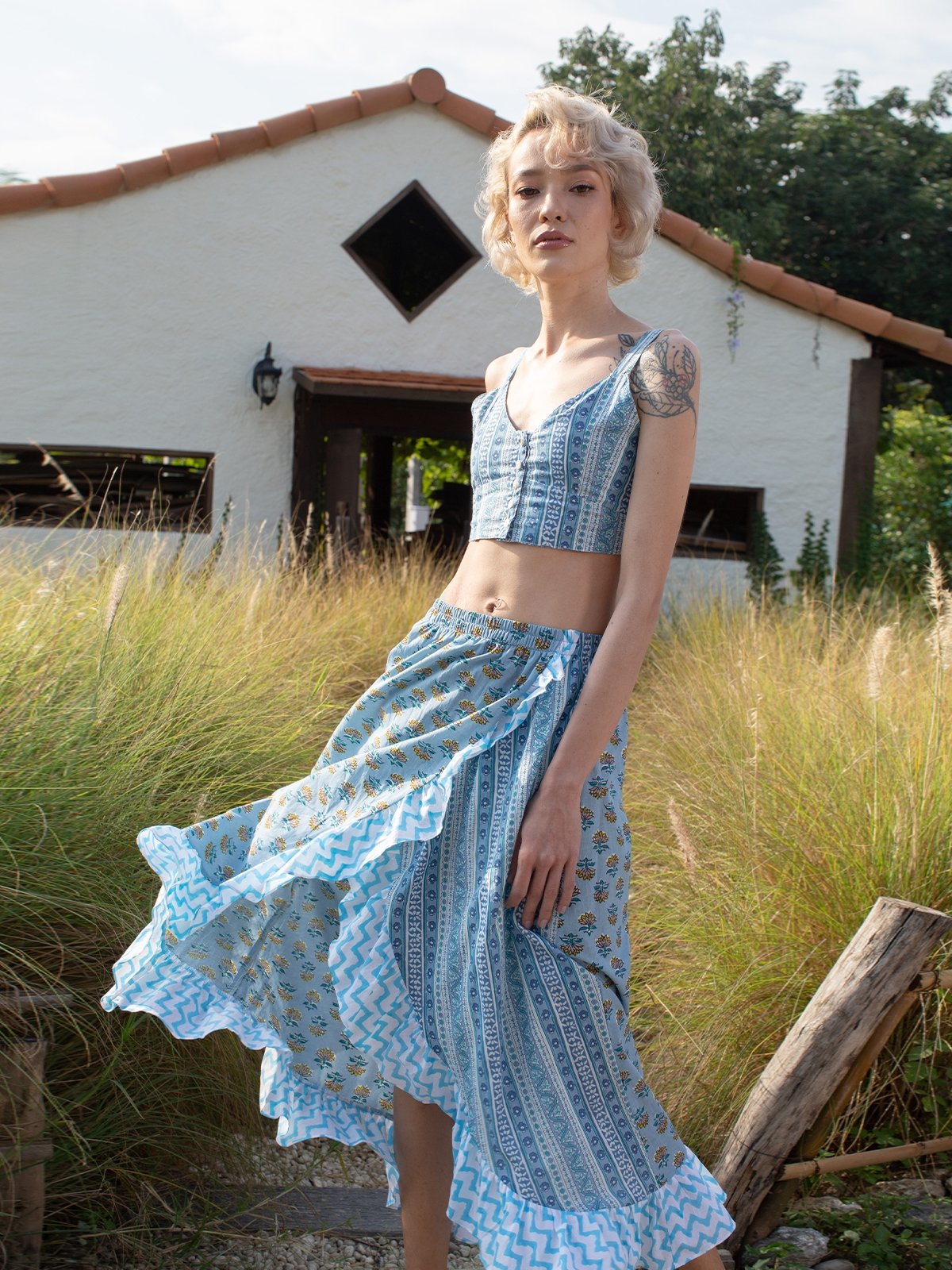 Mermaid Skirt Blue Star Pomelo Fashion