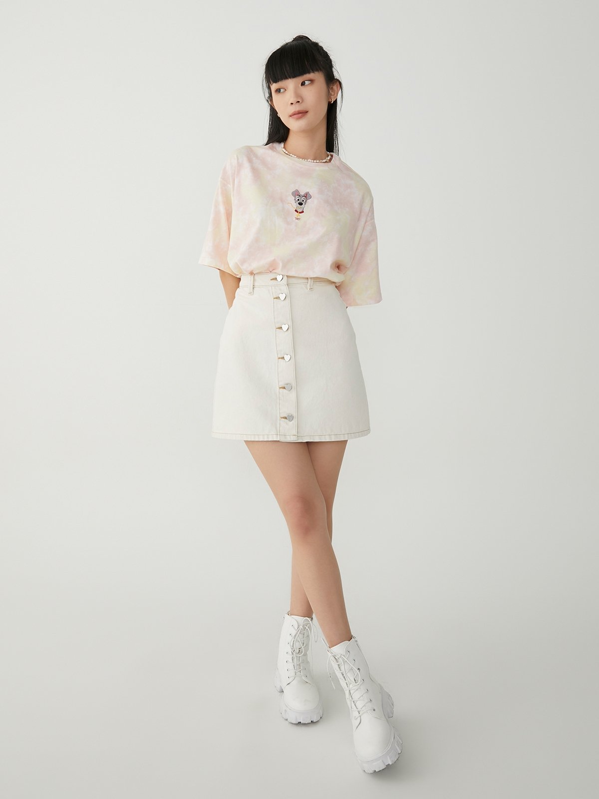 Button down clearance skirt korean fashion
