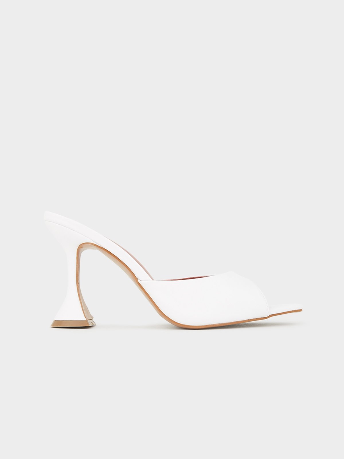 Pointed Open Toe Heels White