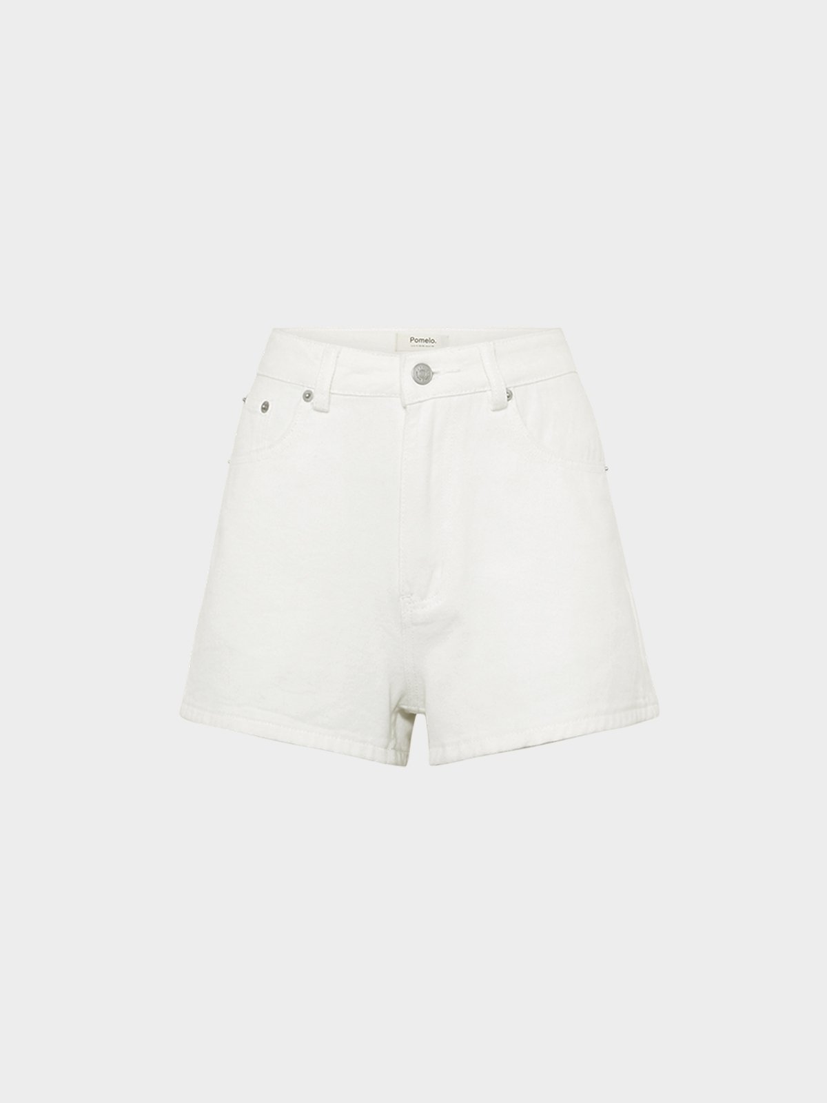 High Waisted Denim Shorts White