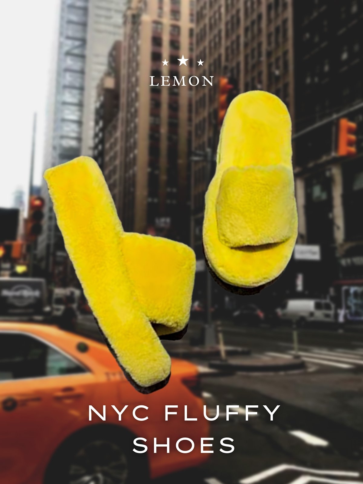 NYC Fluffy Shoes Lemon Pomelo Fashion