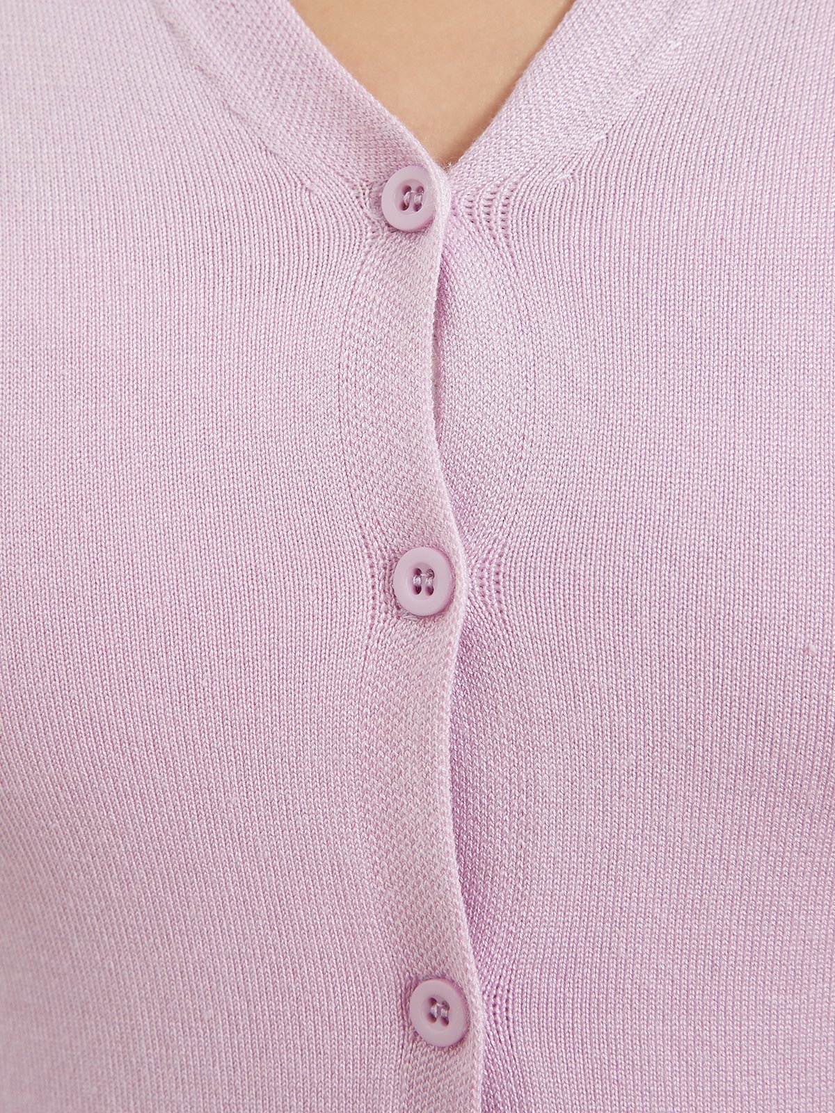 Rounded Neckline Cardigan Lilac
