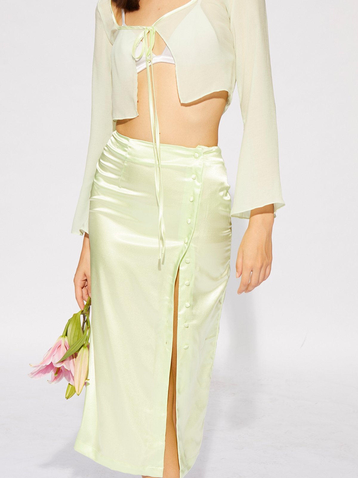 Button skirt quality online