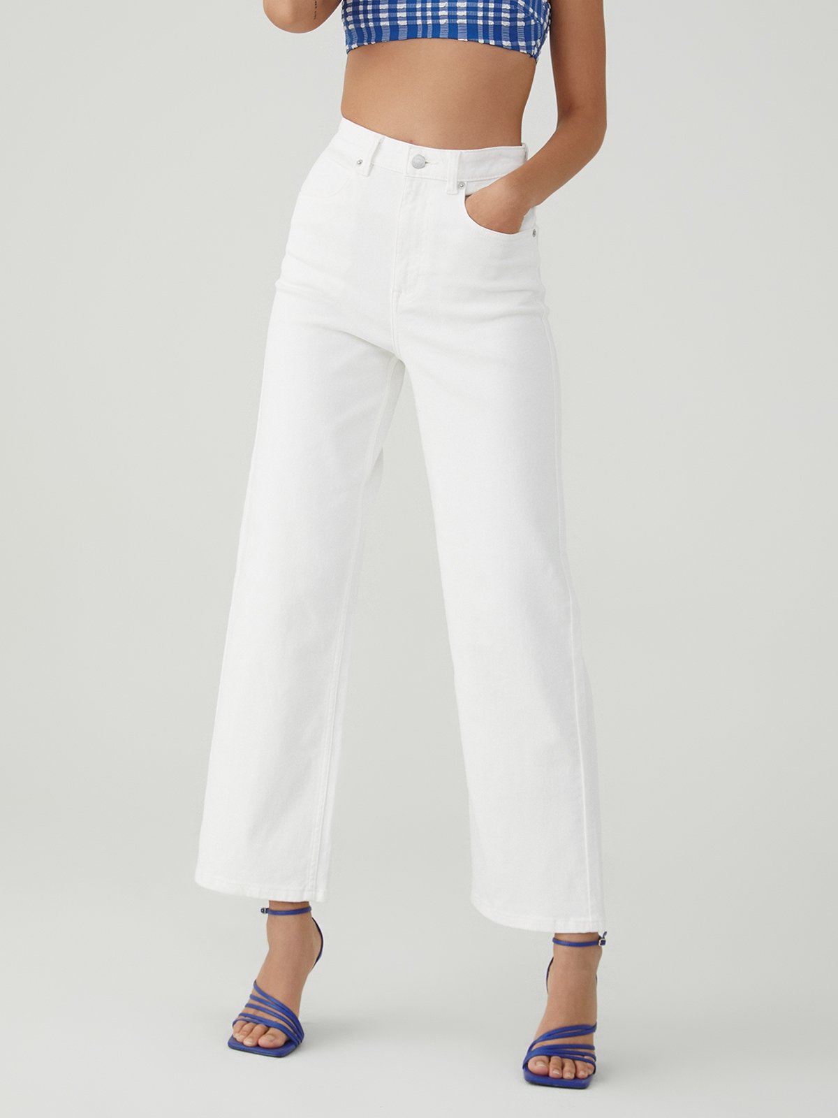 high rise white jeans