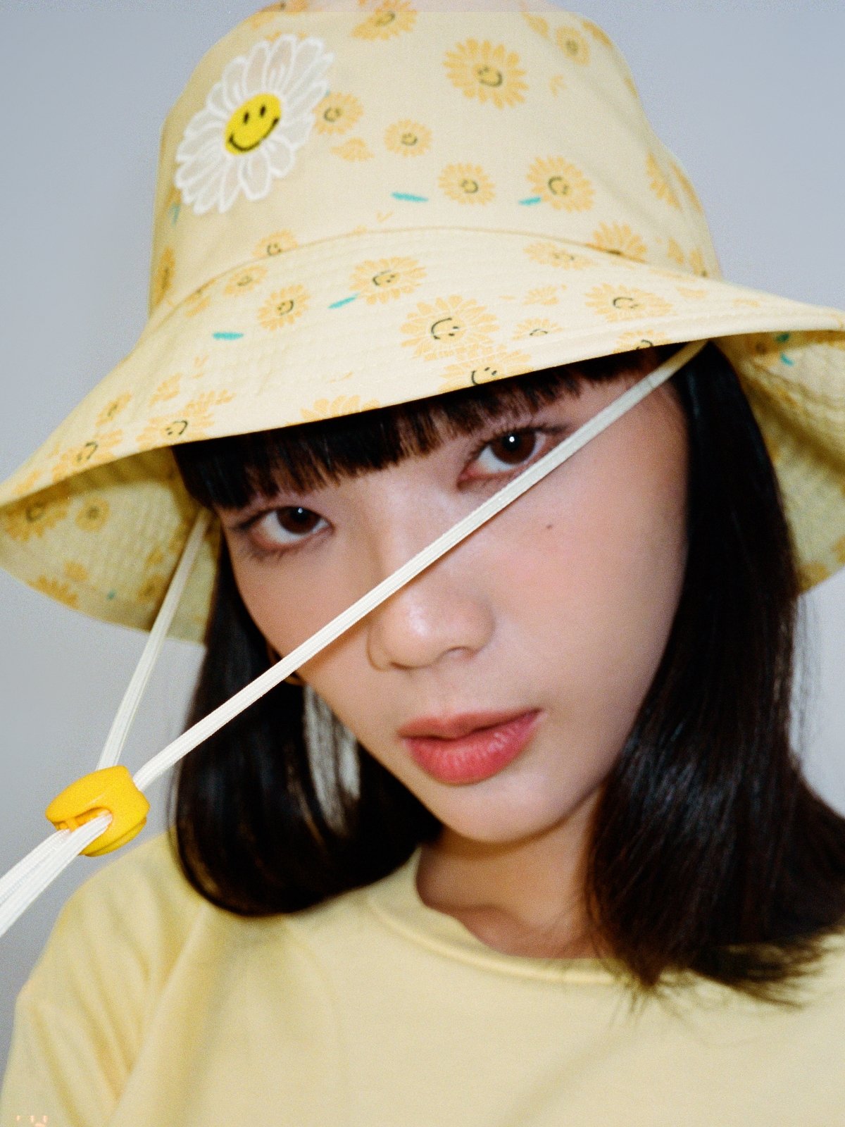 Pomelo x Smiley® Adjustable Drawcord Floral Bucket Hat Yellow Pomelo Fashion