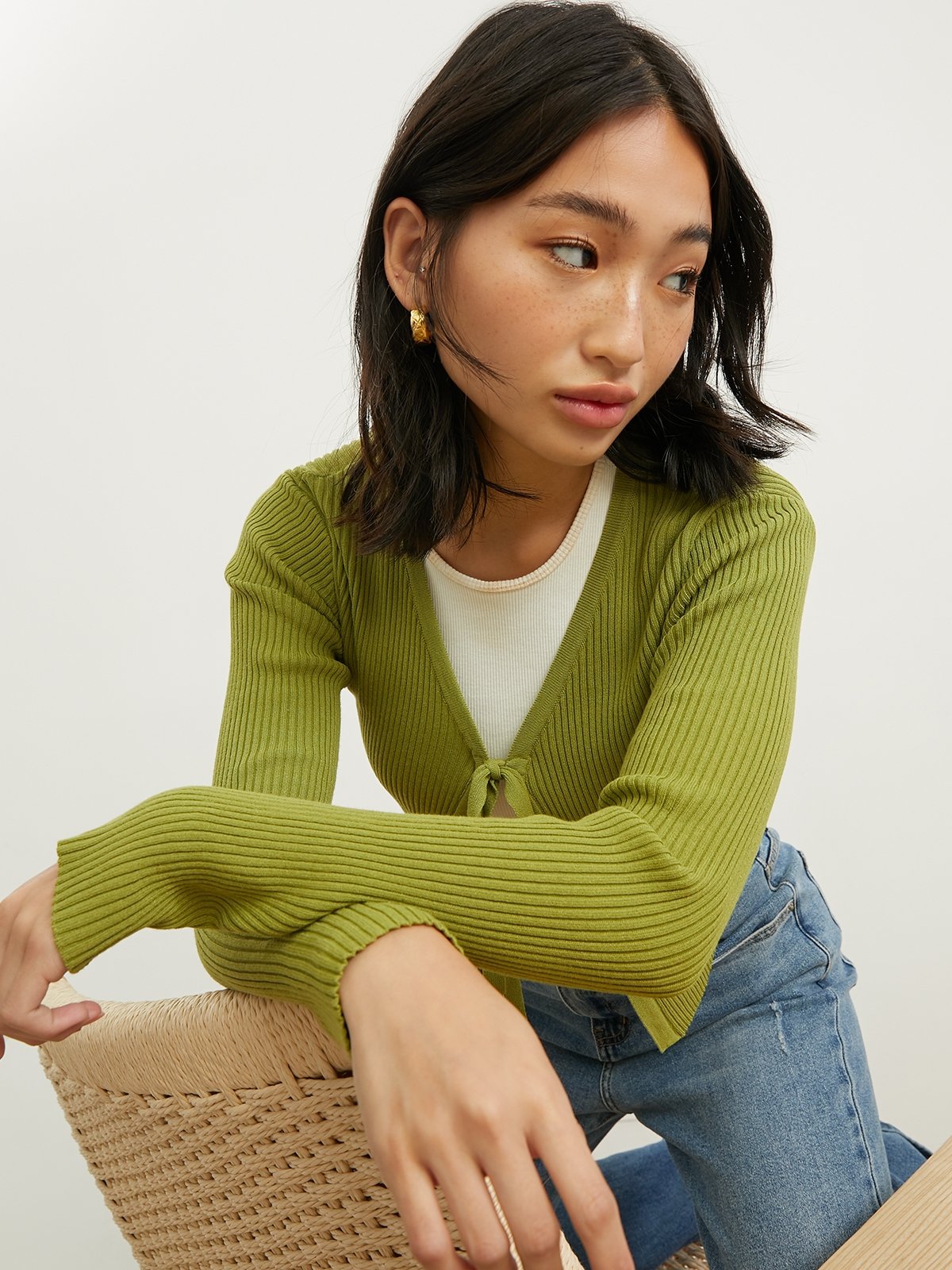 Green cardigan on sale