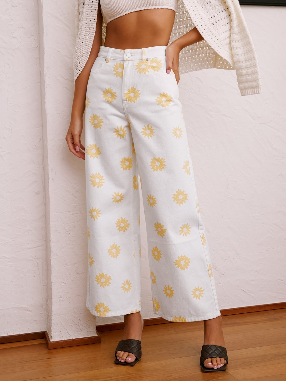 Yellow flower shop pants