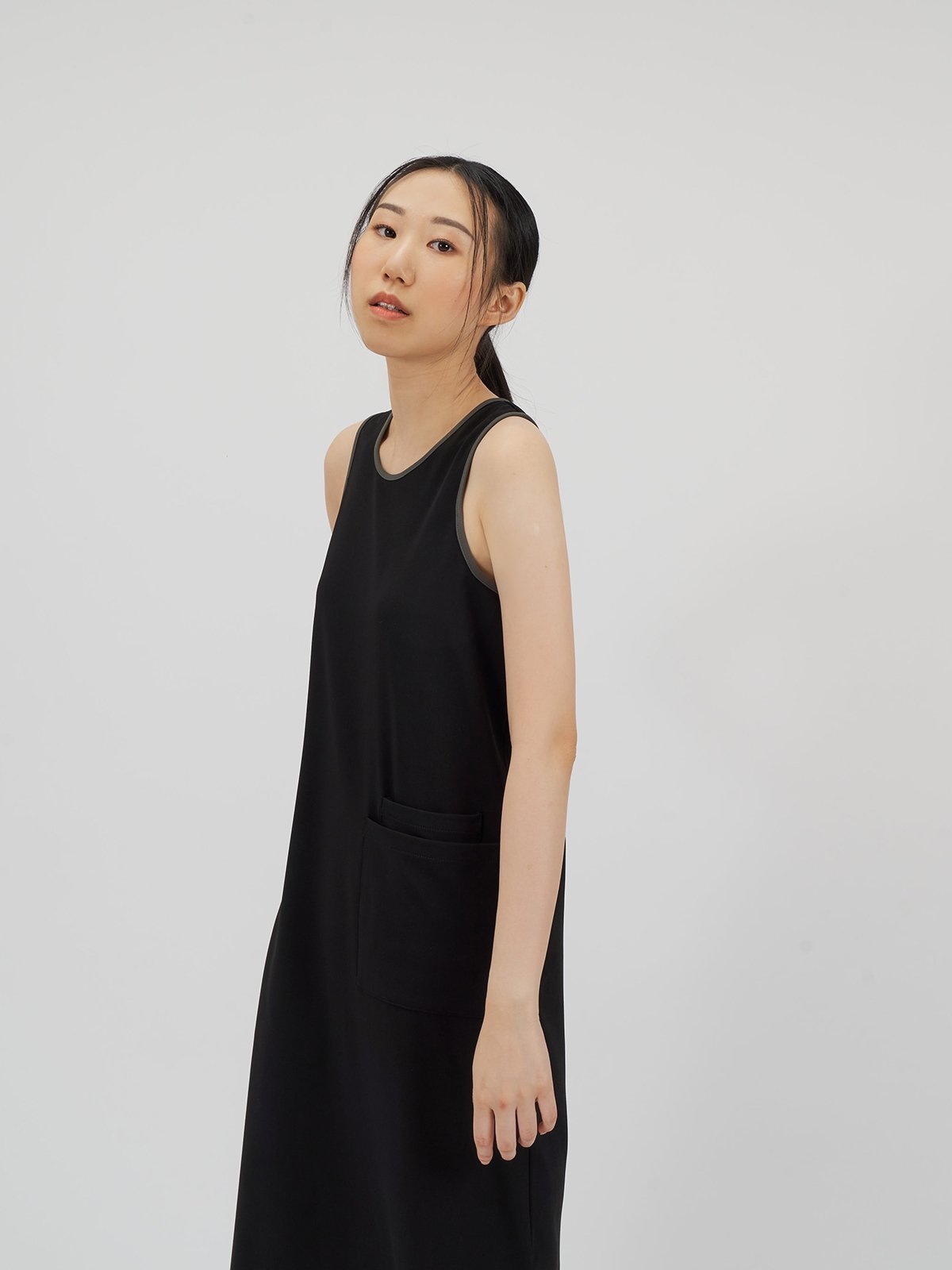 Classic Contrast Narrow Tank Dress 