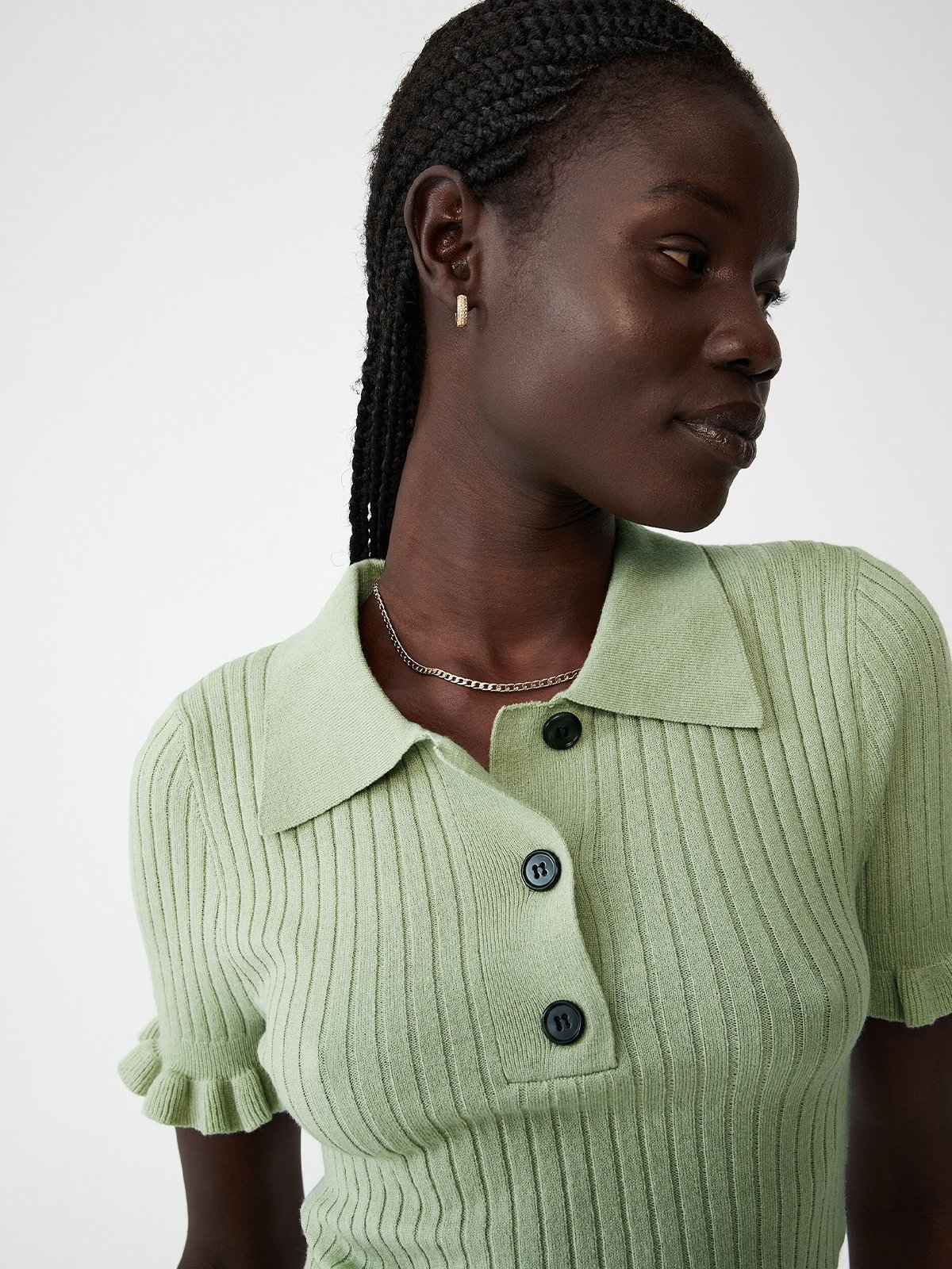 Ribbed button up polo online