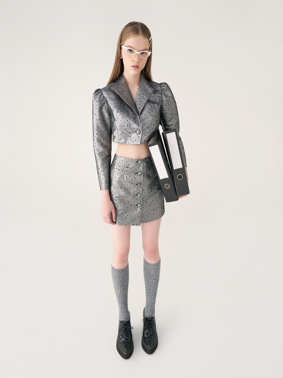Jennie star jacquard skirt 2025