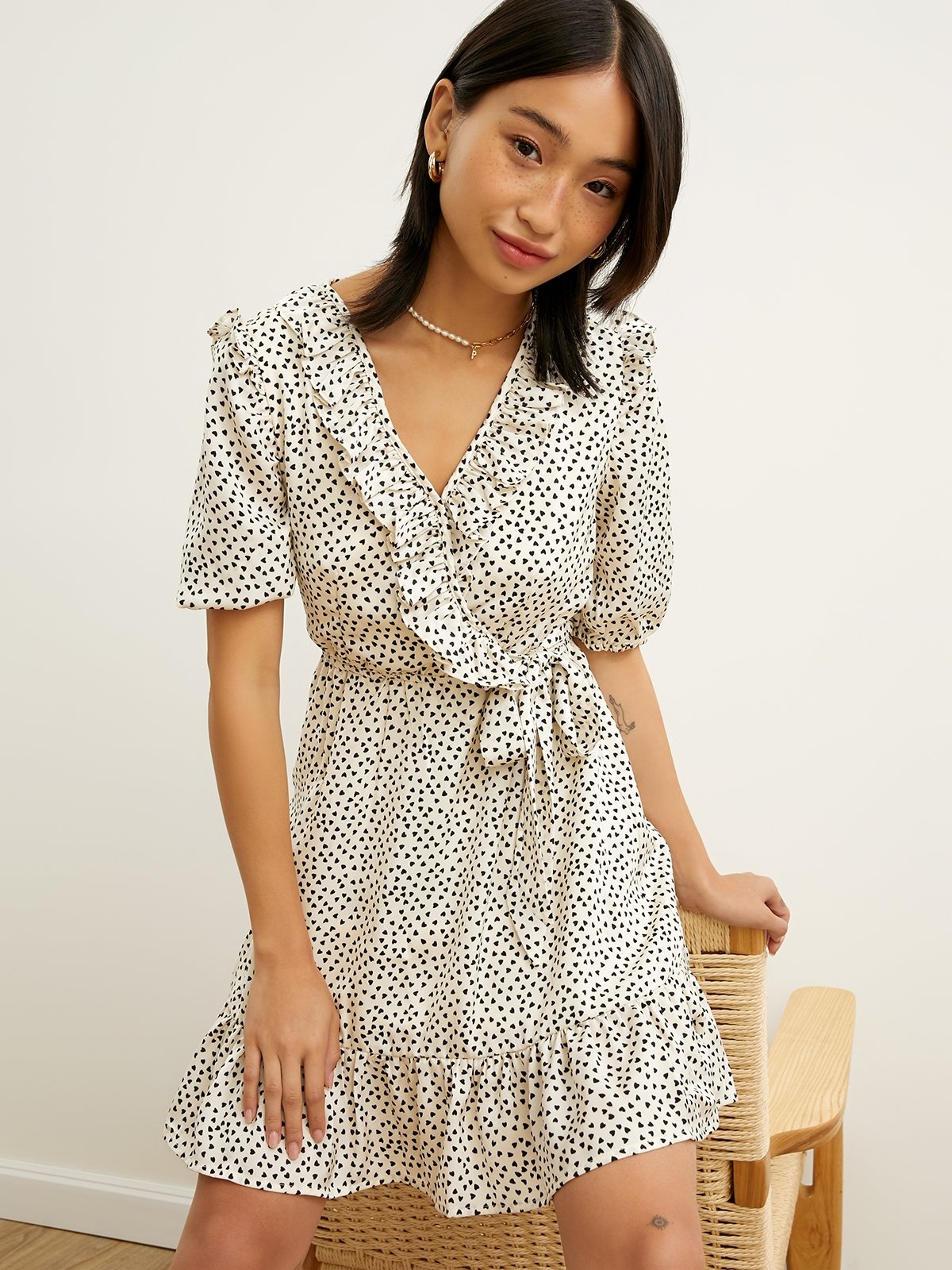 Heart wrap dress clearance