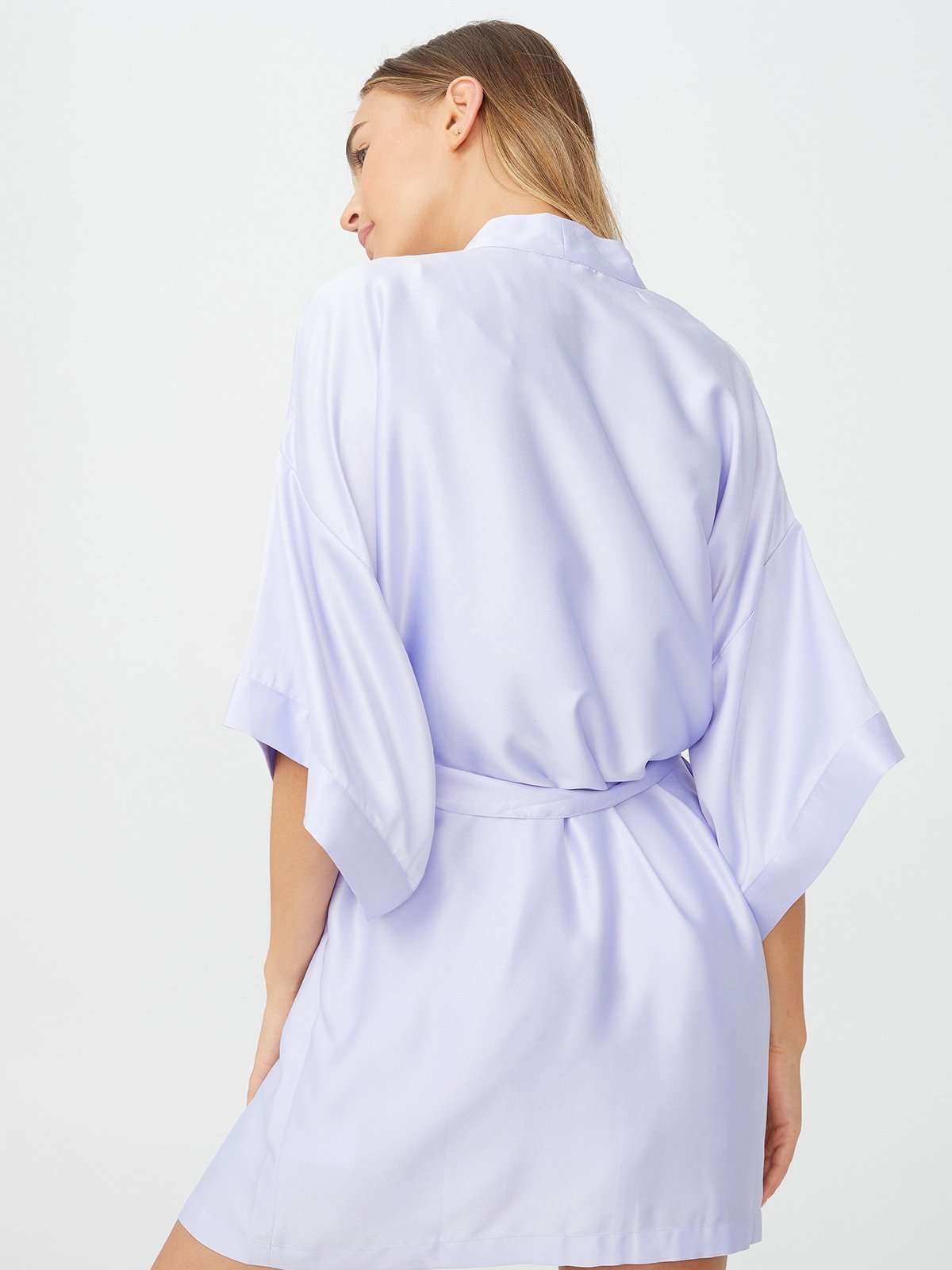 Lilac silk robe cheap
