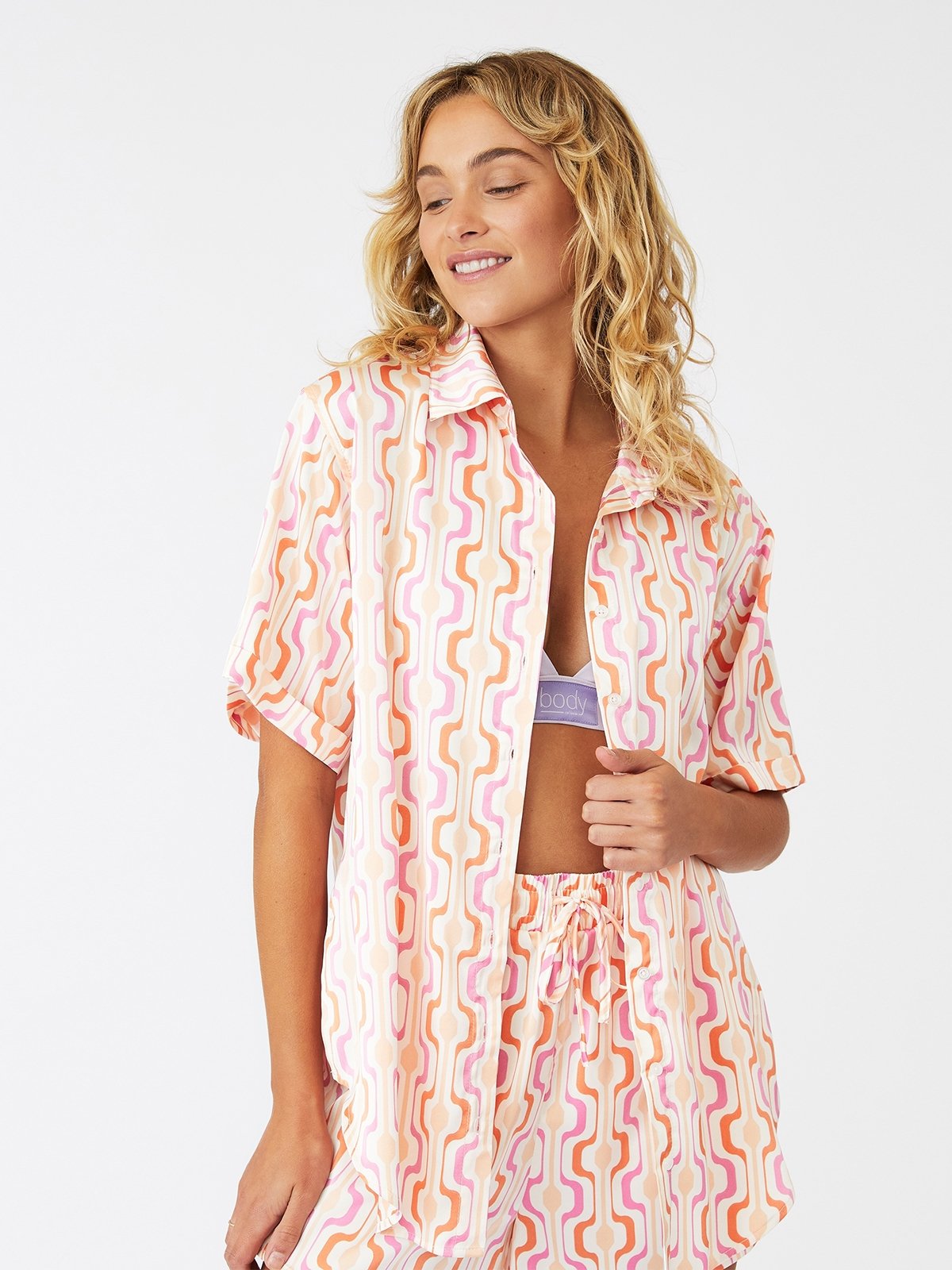 Satin sleep deals shirt short sleeve