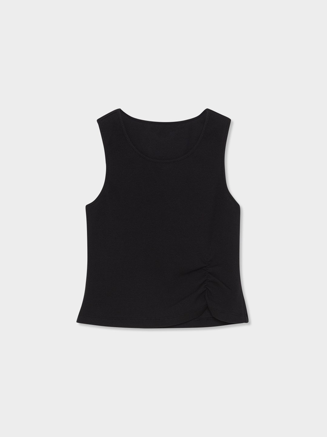 Sustainable Stitched Tank Top - Black - Pomelo Fashion
