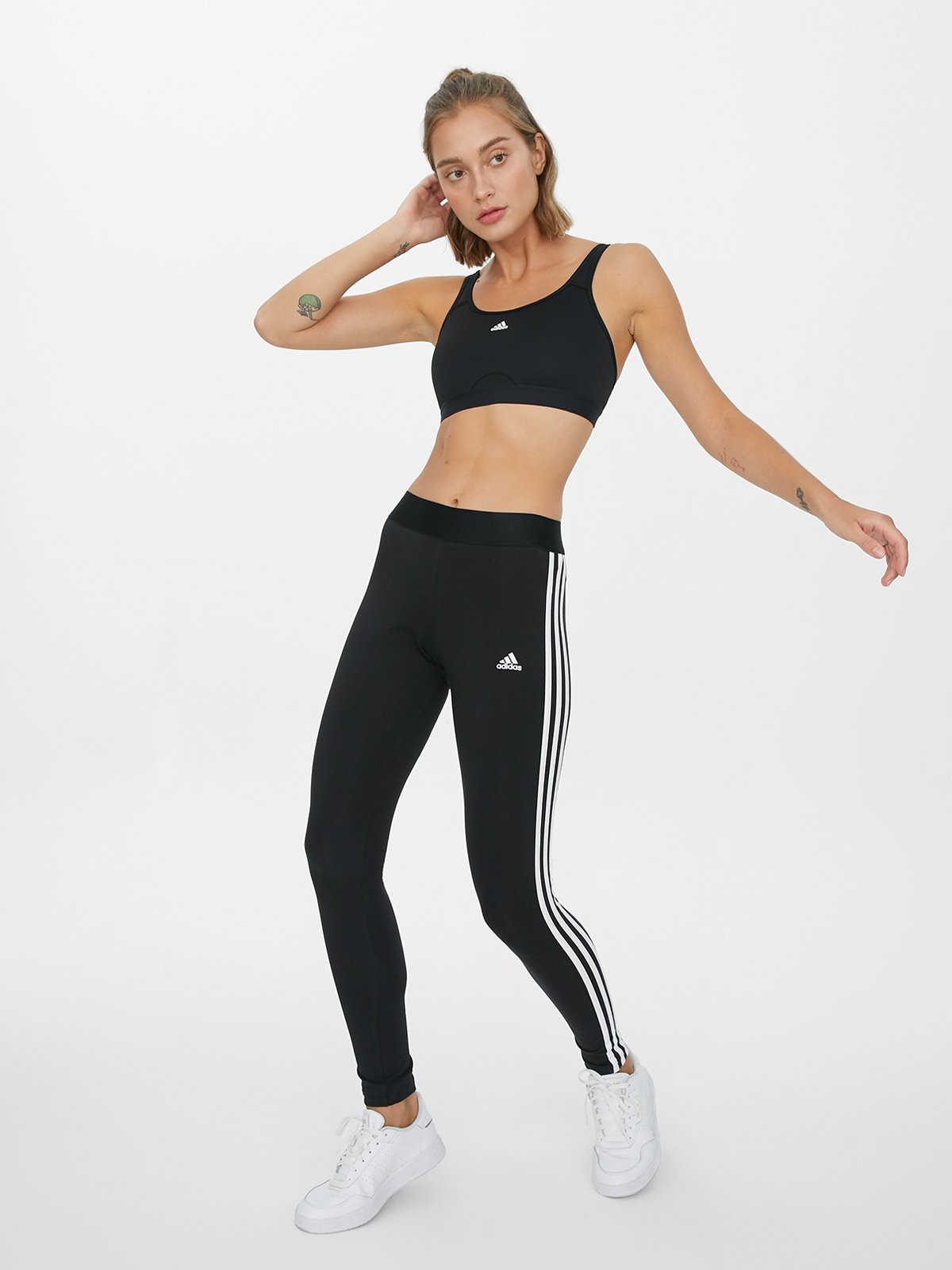 Adidas essentials 3 stripe leggings discount