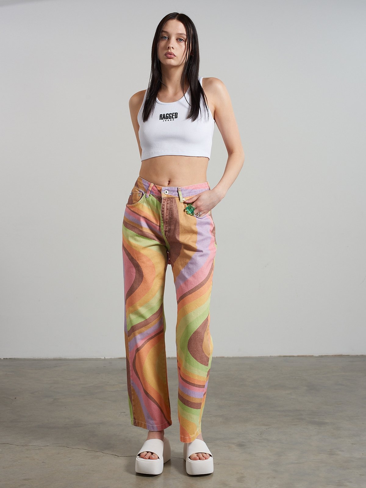 Psychedelic Jean Multi Color Pomelo Fashion