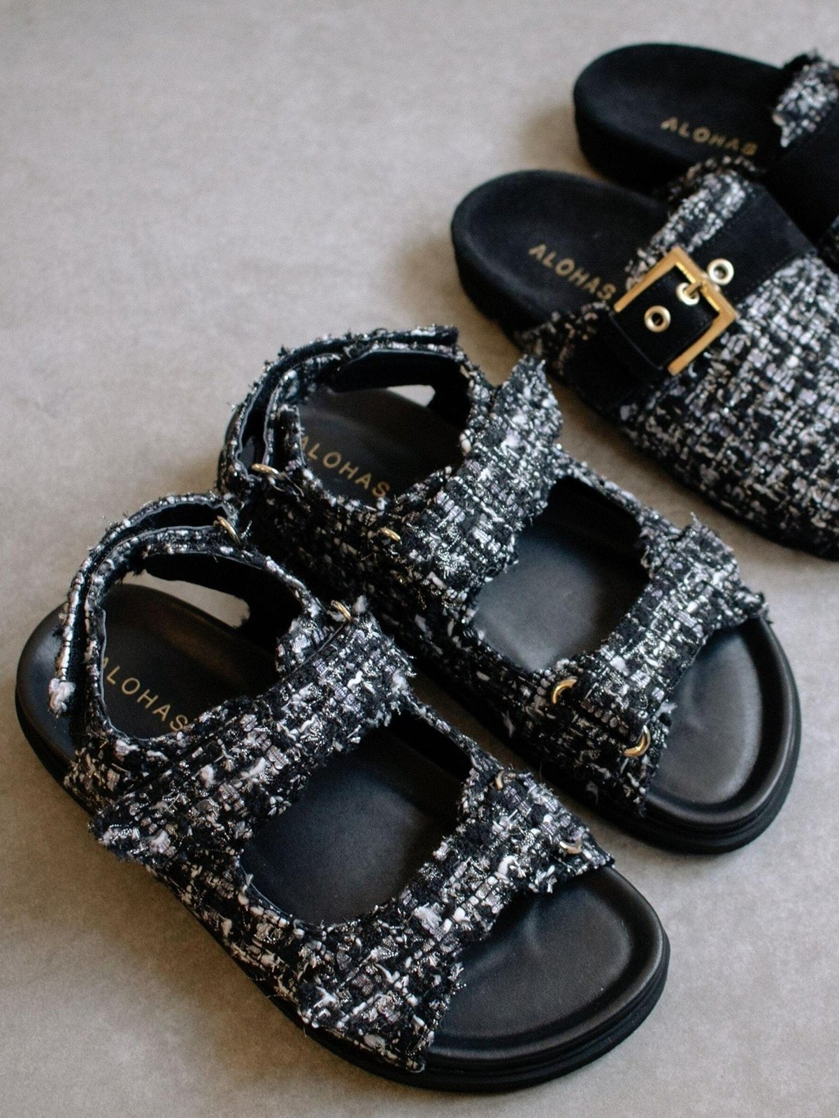 Chanel tweed cheap sandals 2019
