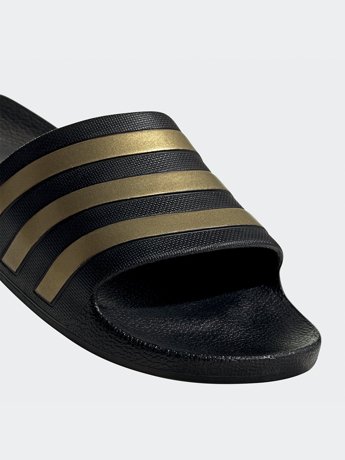 Adilette Aqua Slides Black Gold