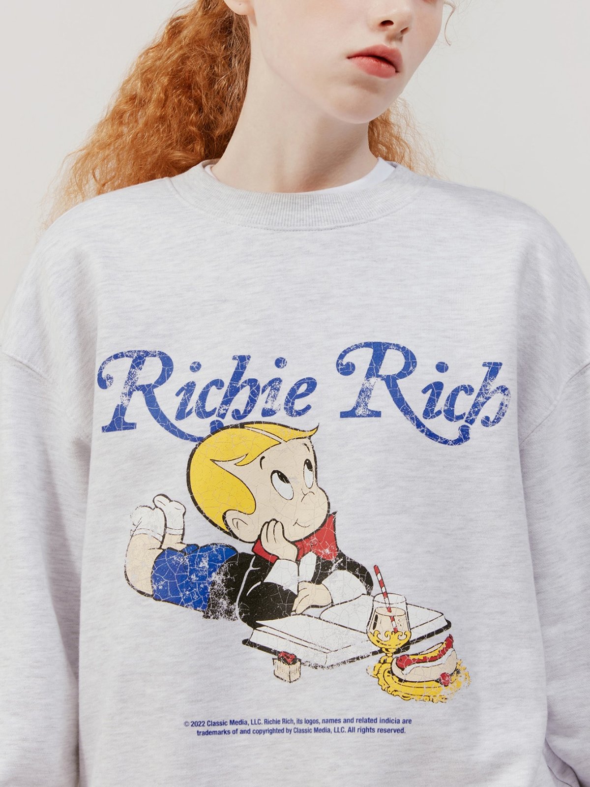 OIOI X Richie Rich Sweatshirts Light Grey Pomelo Fashion