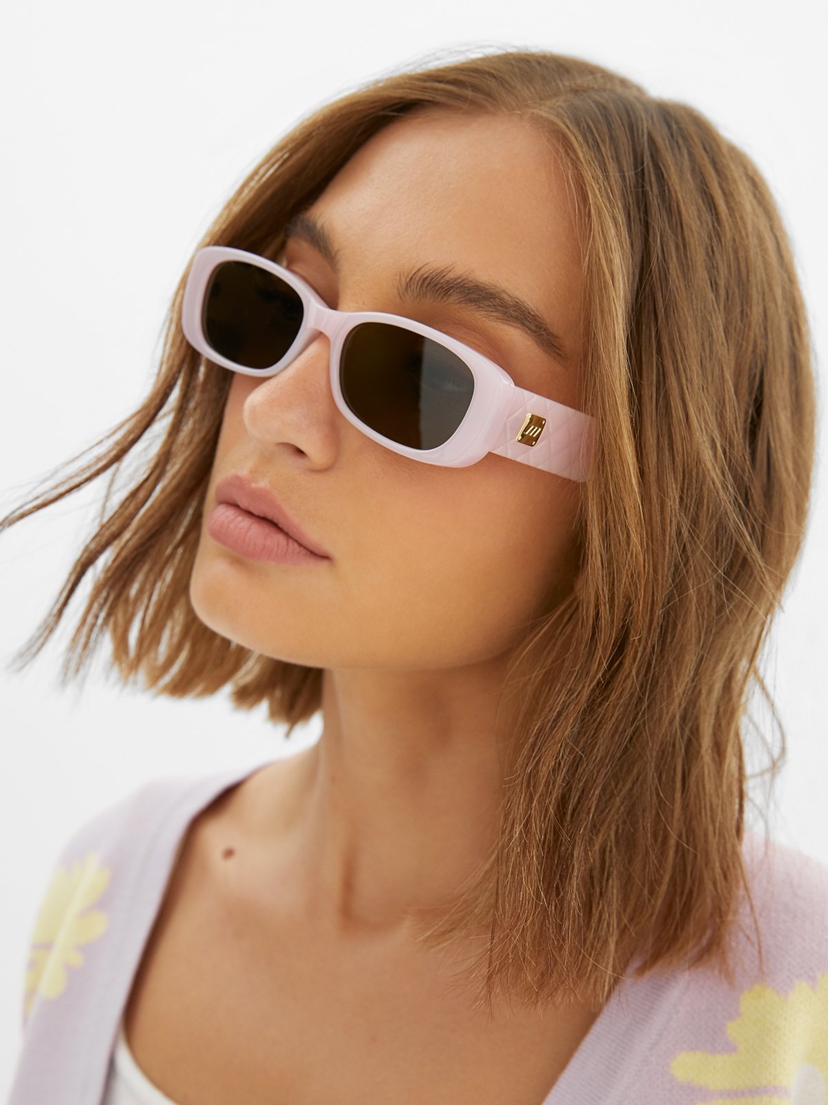 Unreal Quilted Sunglasses Baby Doll Pink Pomelo Fashion