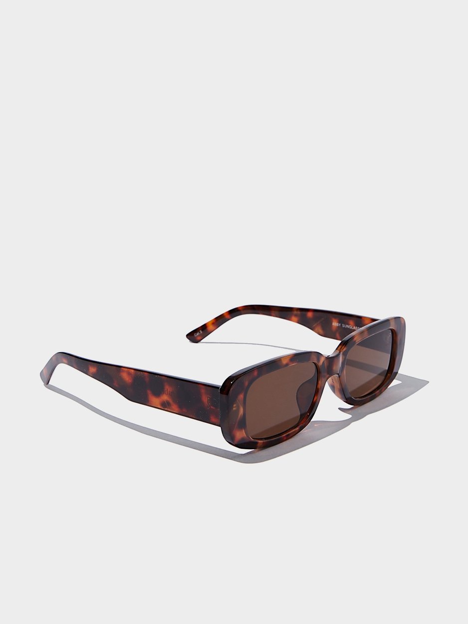 Abby Rectangle Sunglasses Brown Pomelo Fashion - Main Image