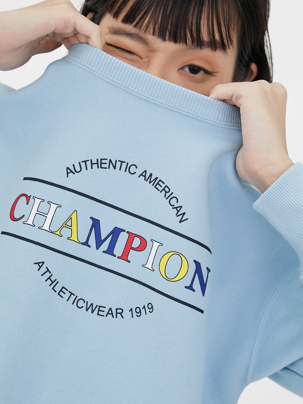 Crewneck Sweatshirt Sky Blue Pomelo Fashion
