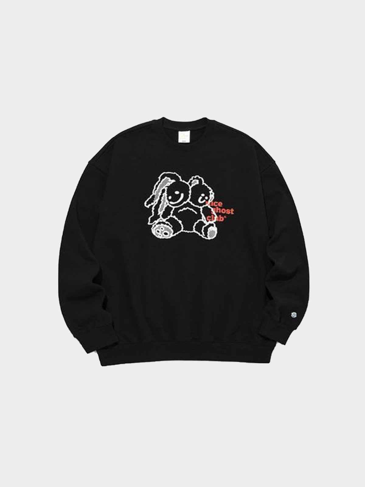★Nice Ghost Club★BUNNYBEAR SPRAY ARTWORK HOODIE GUMMY BEAR & LOGO ZIP HOODIE[CHARCOAL] - niceghostclub