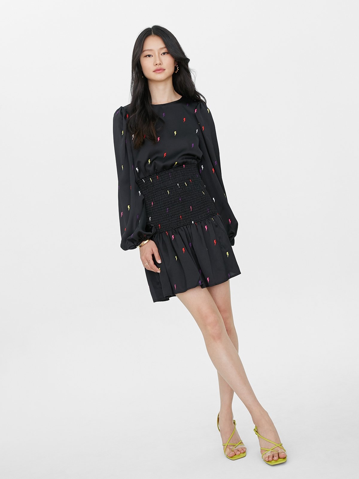 Shirred waist mini dress 2025