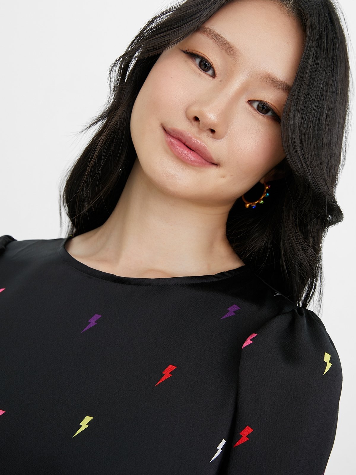 Warehouse scattered heart print dress discount