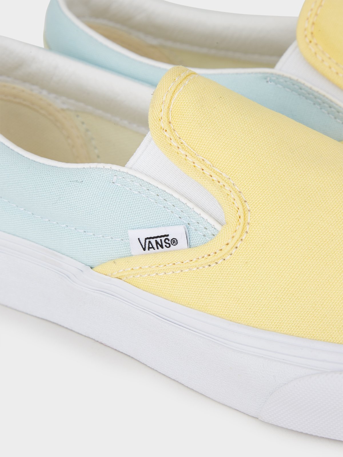Pastel yellow vans slip on shop