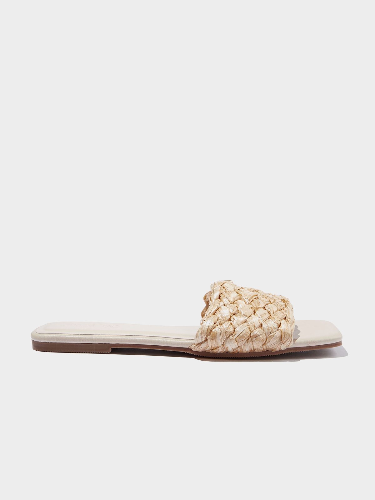 Raffia Slides Neutral Pomelo Fashion
