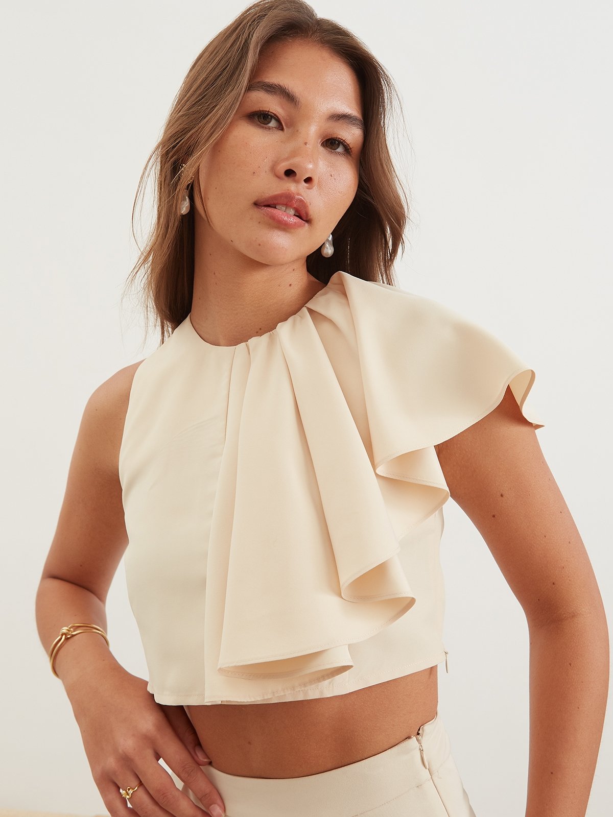 Side top ruffle top