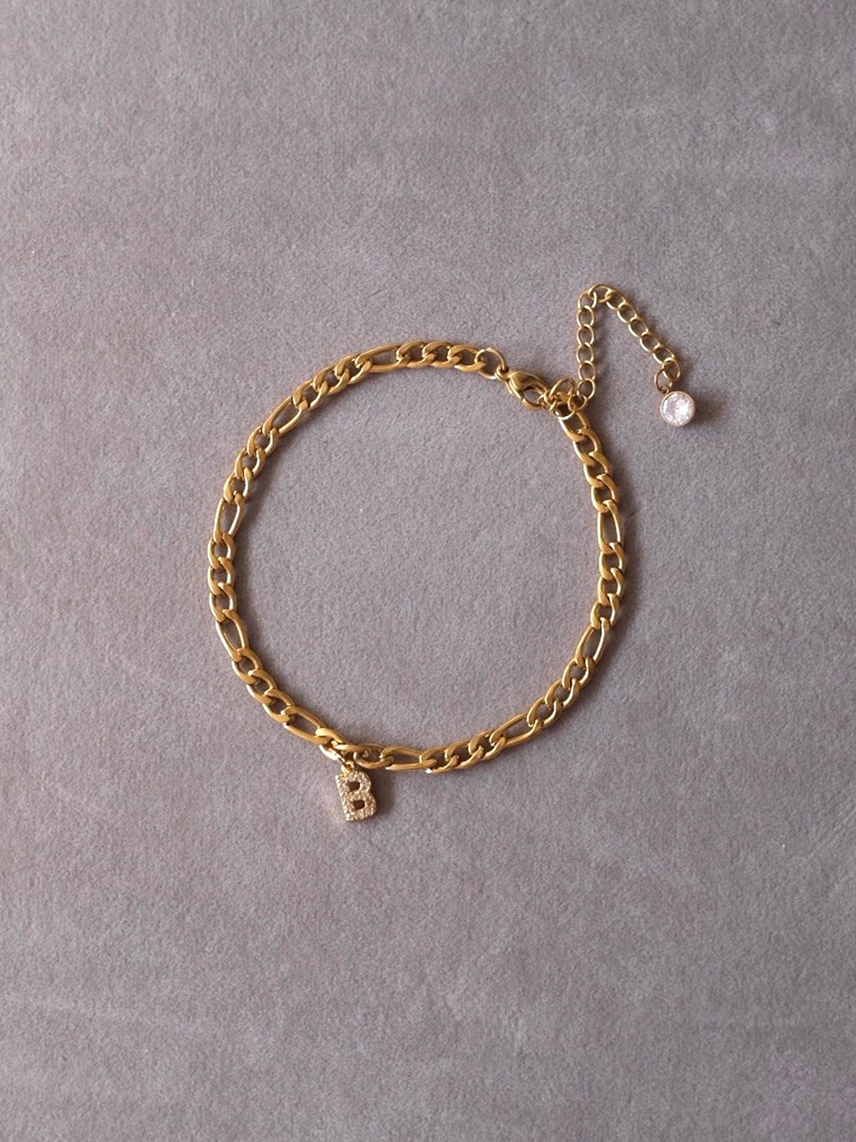 Laspas Alphabet Anklet B Gold