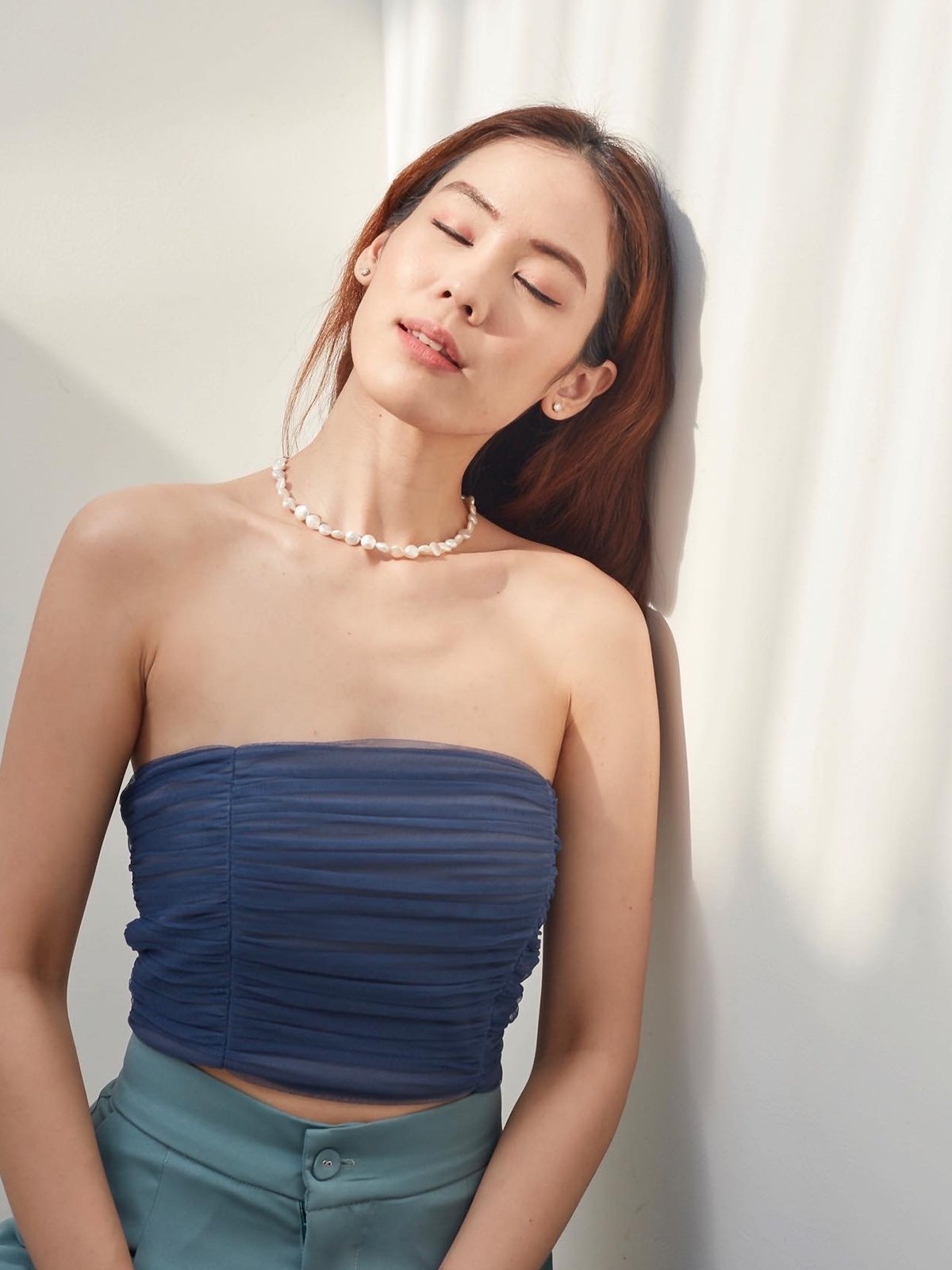 Tube top royal blue dress discount