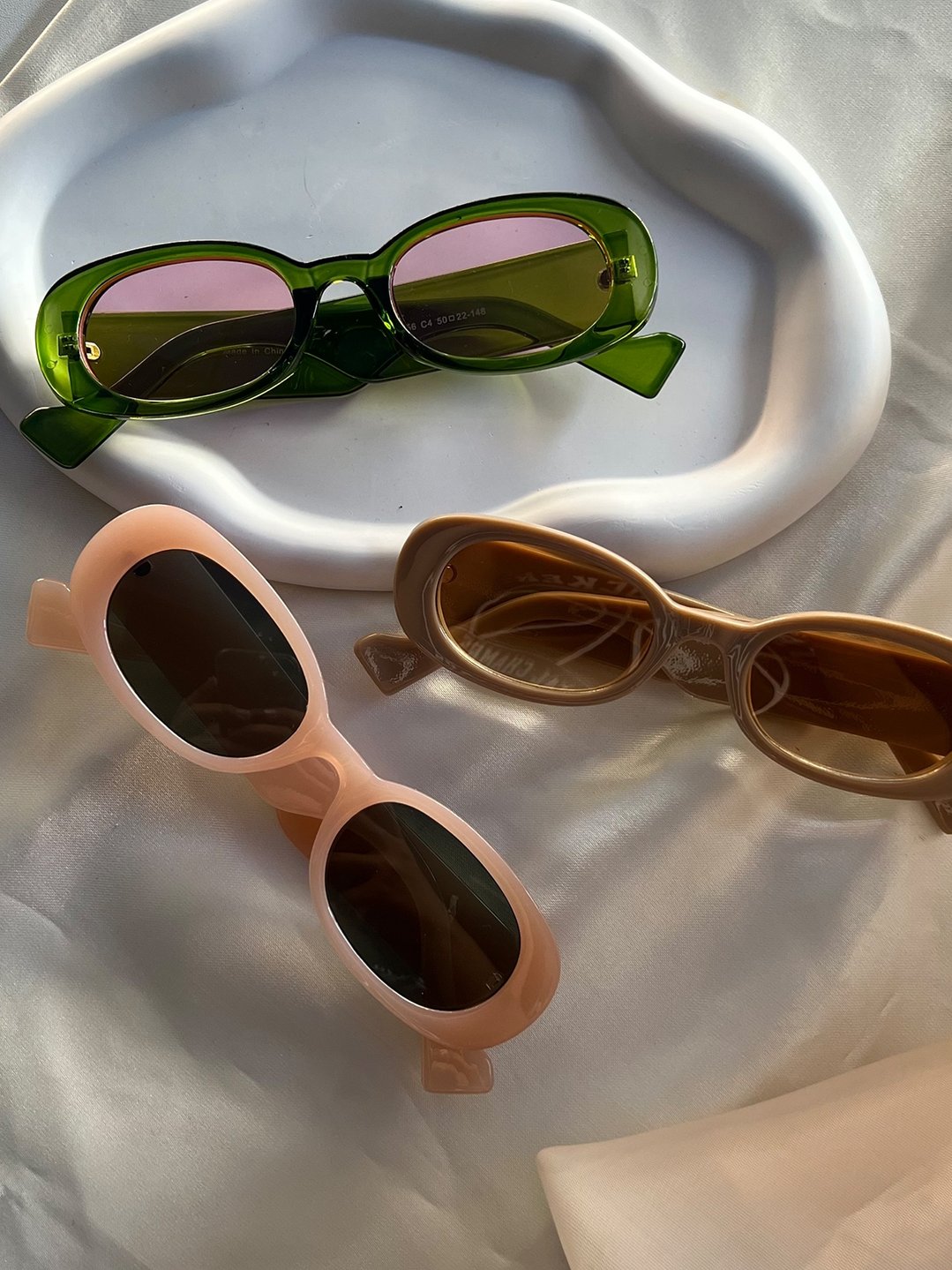 Oval Vintage Sunglasses - Pink - Pomelo Fashion