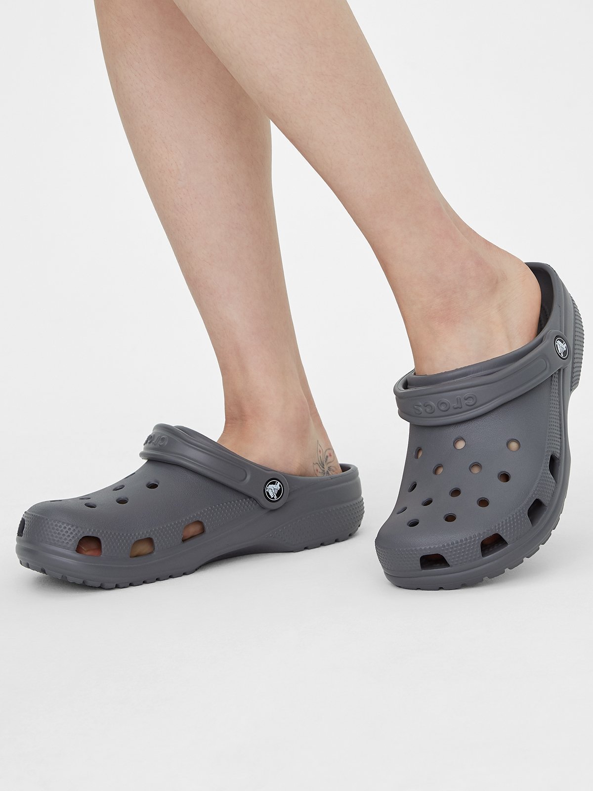 Grey and 2025 white crocs