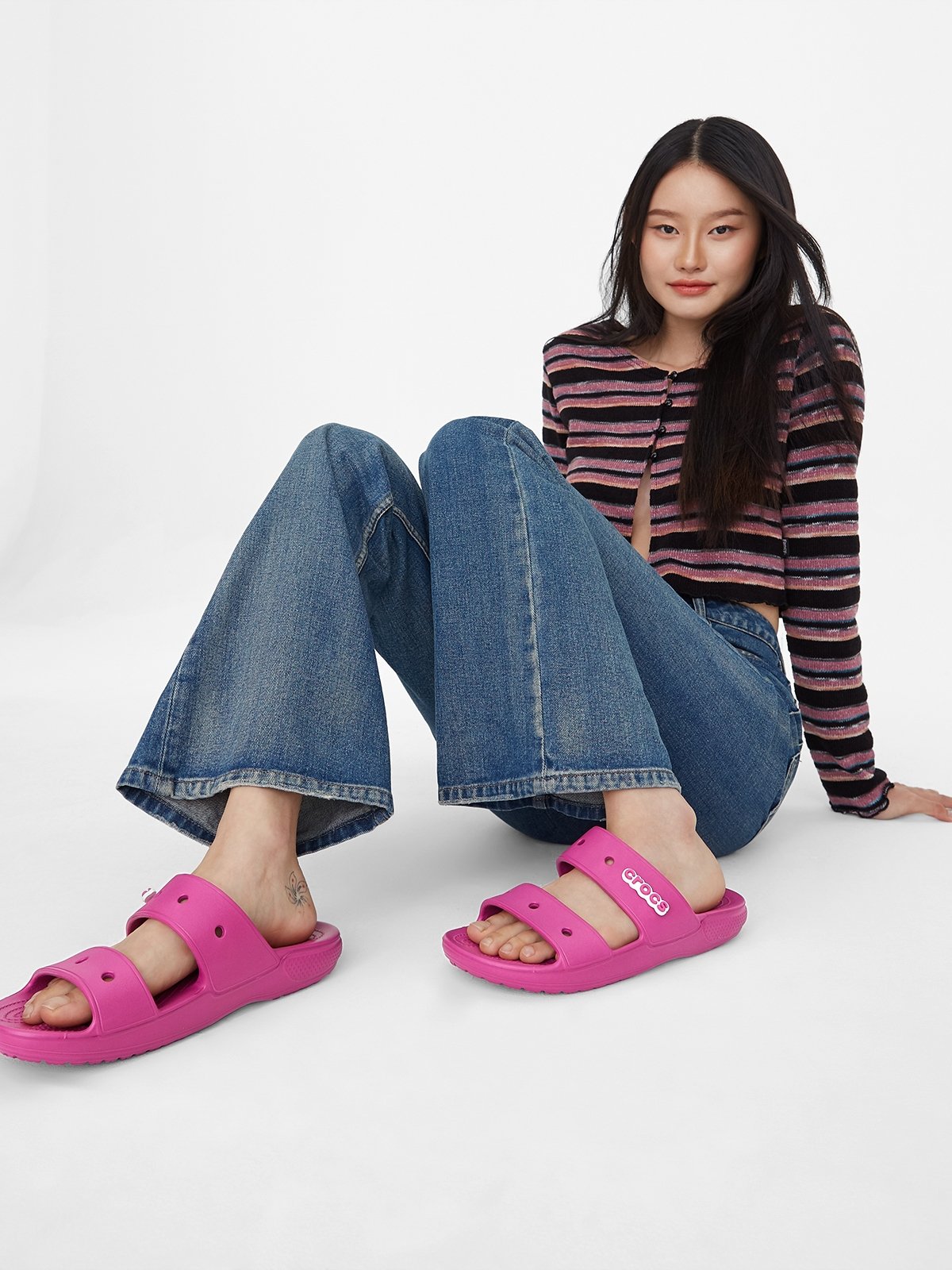 Womens White Crocs Classic Slide Sandals | schuh